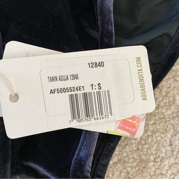 NWT Agua Bendita Velvet Cut- Out Open Back Tanin Bodysuit - Picture 9 of 9